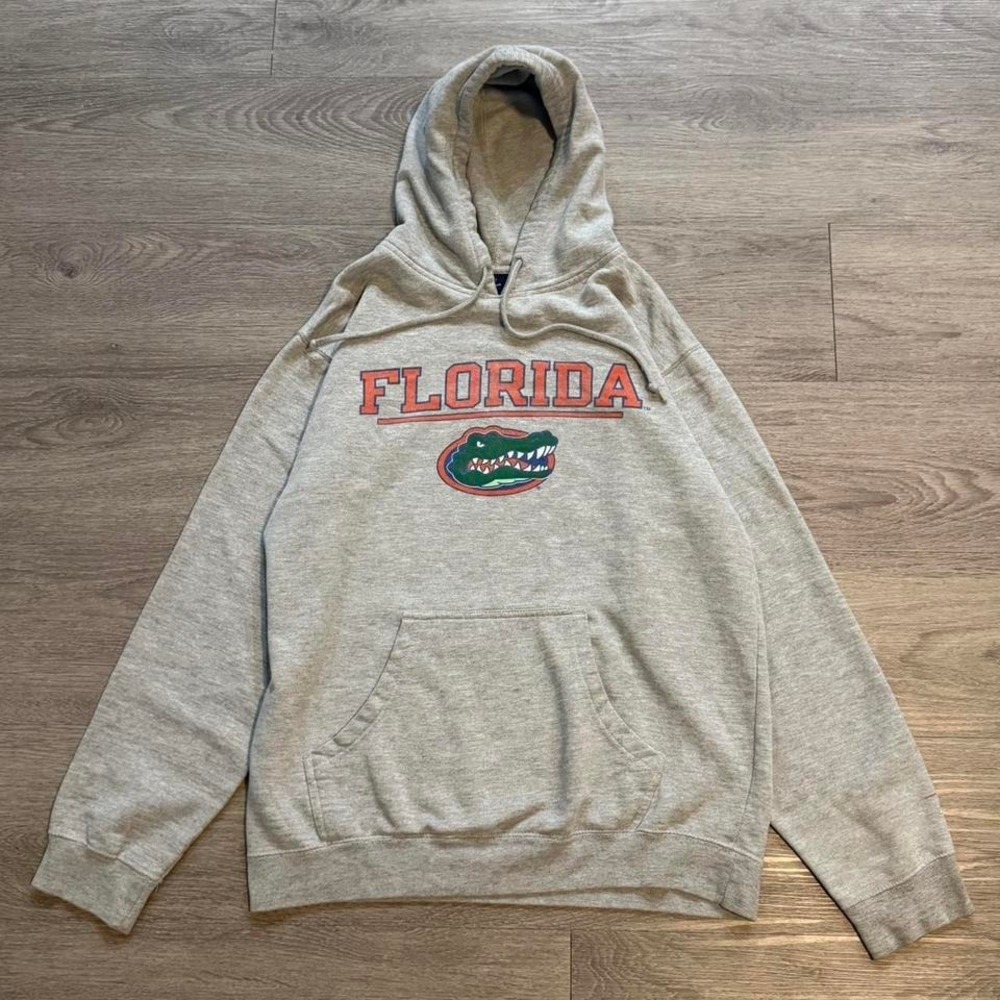Vintage 90s Florida Gators Pro Player Hoodie Medium Grey Embroidered Mascot